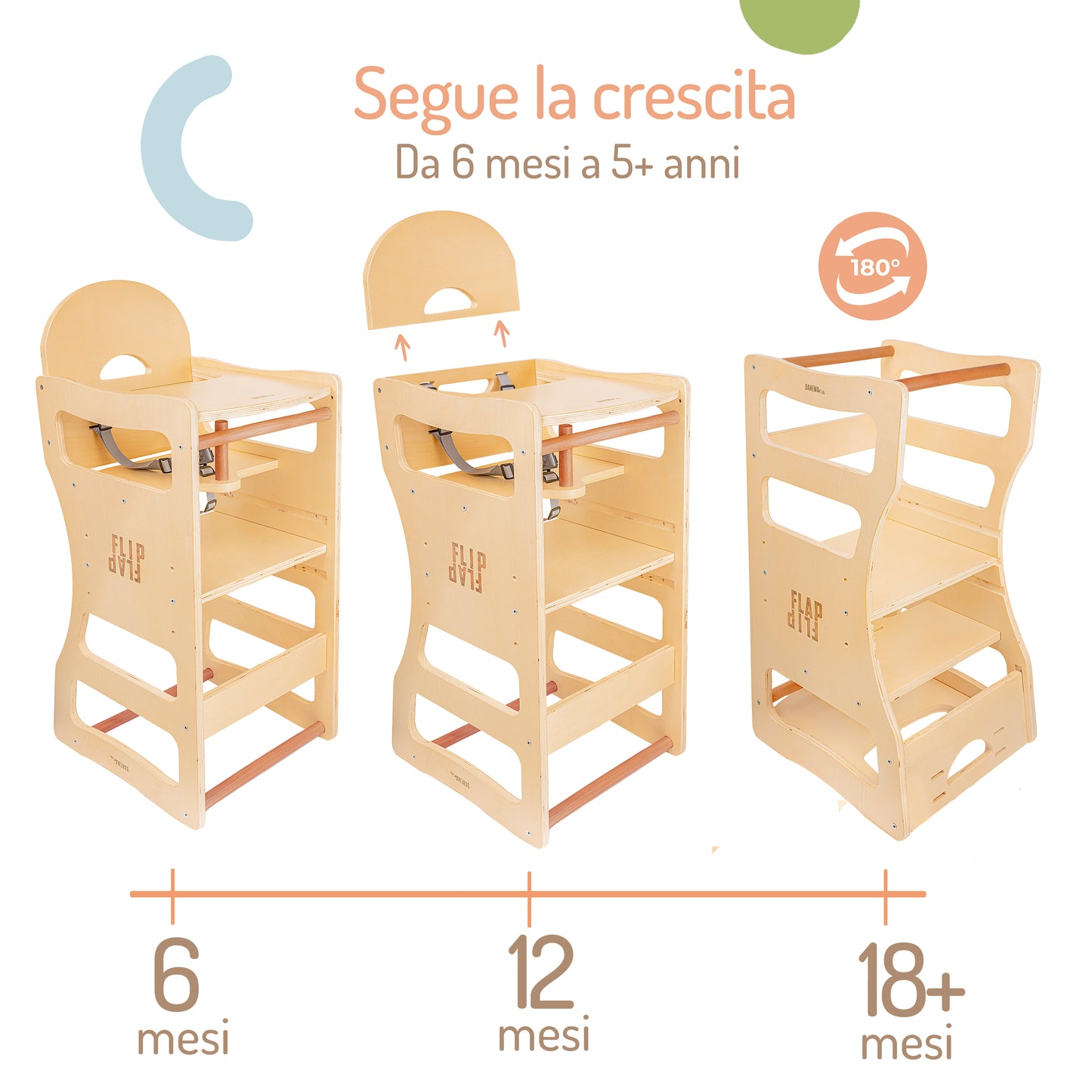 FLIP FLAP - Torre Montessoriana e Seggiolone Pappa 2 in 1